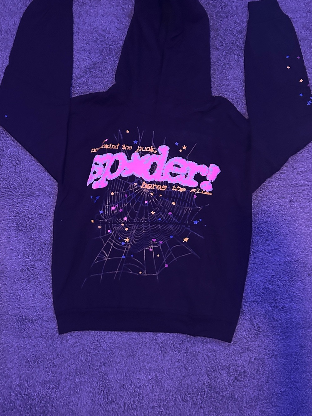 Black 'Spooky Spider' Graphic Hoodie - Men’s Size Medium